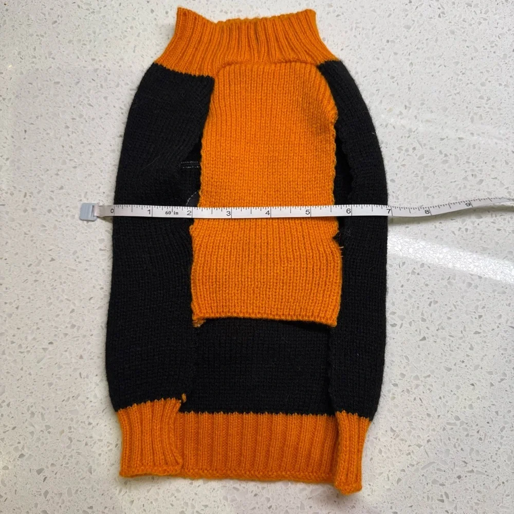 Halloween Dog Sweater with Pumpkin Design - Small
